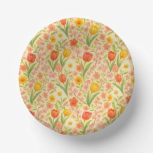 Cute Easter/spring patterned flowers Paper Plate