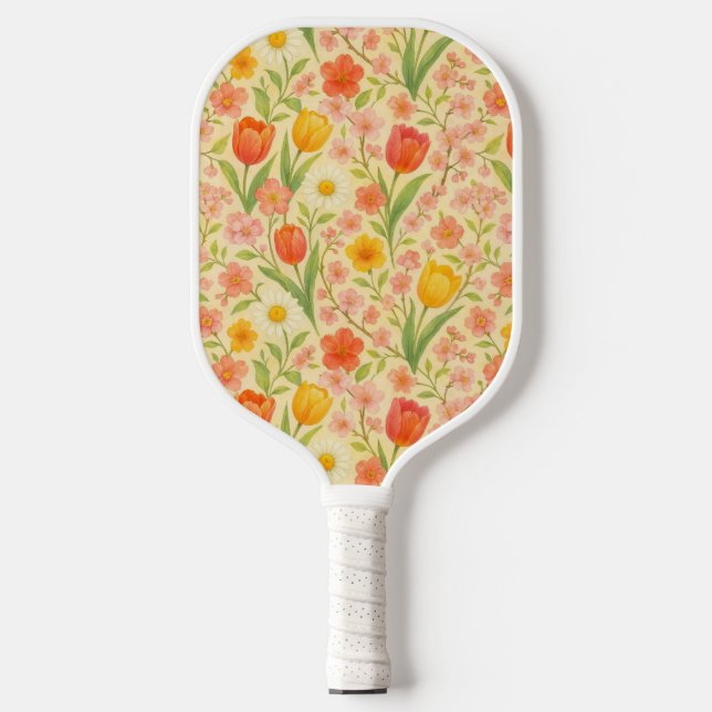 Cute Easter/spring patterned flowers Pickleball Paddle (Front)