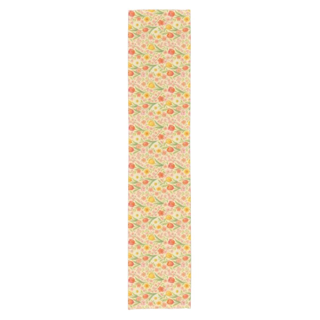 Cute Easter/spring patterned flowers Short Table Runner (Front)