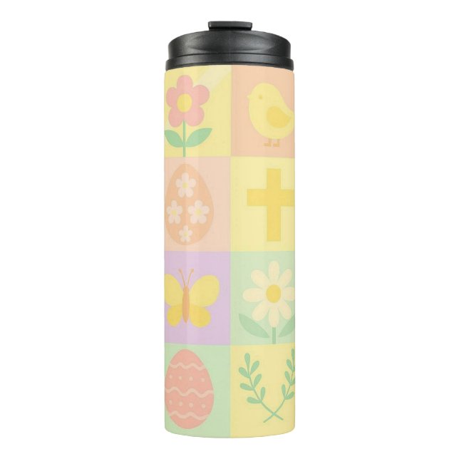 Cute Easter/spring patterned Thermal Tumbler (Front)