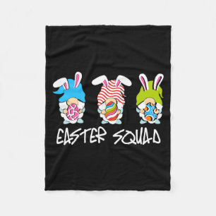 Cute Easter Squad Bunny Gnome Pastel Fleece Blanket