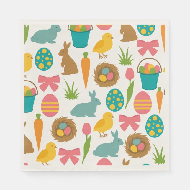 Cute Easter theme pattern paper Napkin (Front)