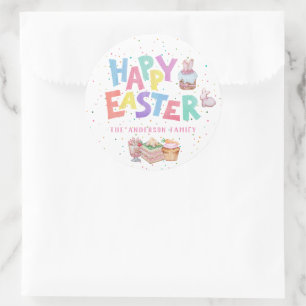 Cute Easter Treats   Colourful Easter Classic Round Sticker