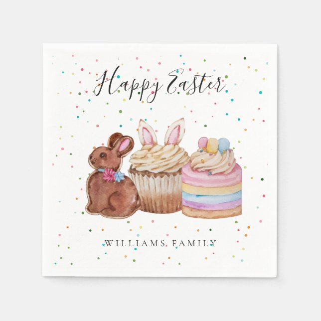 Cute Easter Treats | Colourful Easter Napkins (Front)