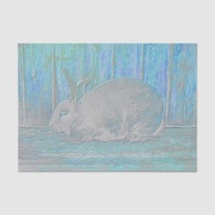 Cute Easter White Teal Blue Green Bunny Rabbit Tissue Paper