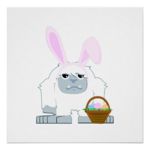 Cute Easter Yeti Poster