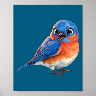 Cute Eastern Bluebird Bird Lovers Poster