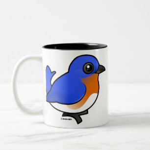 Cute Eastern Bluebird Two-Tone Coffee Mug