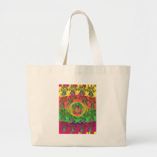 Cute Eat Love Play Hakuna Matata Colours.png Large Tote Bag