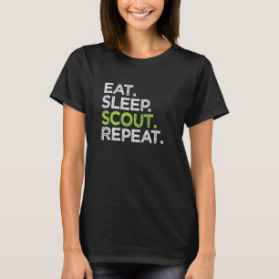 Cute Eat Sleep Scout Repeat Cub Love Scouting Lead T-Shirt