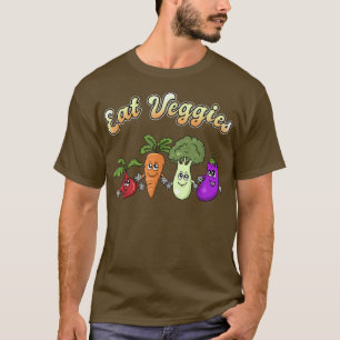 Cute Eat Veggies Art For Men Women Healthy Vegetar T-Shirt