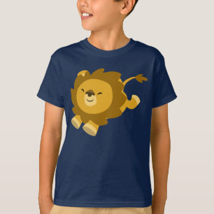 Cute Ecstatic Cartoon Lion Children T-Shirt