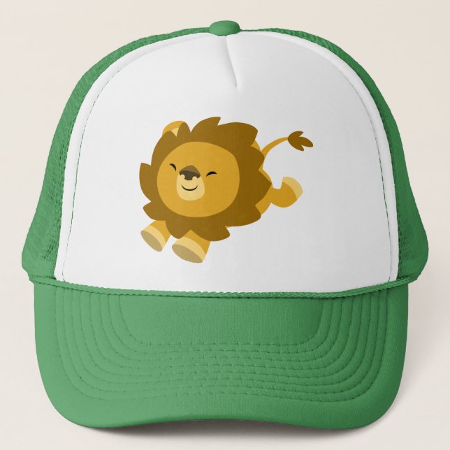 Cute Ecstatic Cartoon Lion Hat (Front)