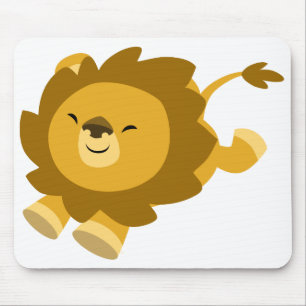 Cute Ecstatic Cartoon Lion Mousepad