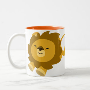 Cute Ecstatic Cartoon Lion Mug