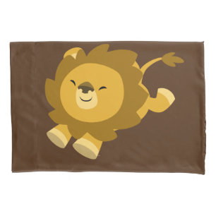 Cute Ecstatic Cartoon Lion Pillowcase