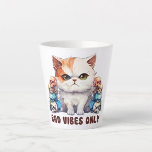 Cute Edgy Cat- Bad Vibes Only Latte Mug