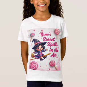 Cute Editable Name Witch & Candy Sky Baby Tee