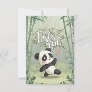 Cute Editable Panda Thank You Card
