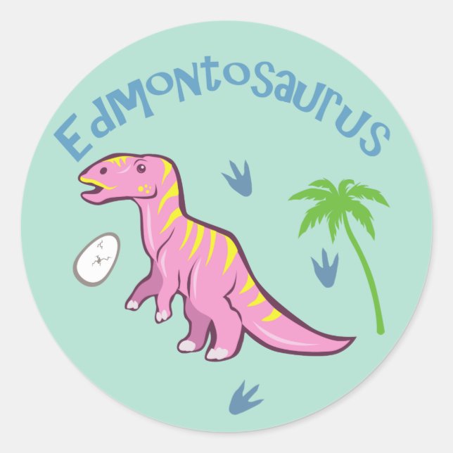 Cute Edmontosaurus Classic Round Sticker (Front)