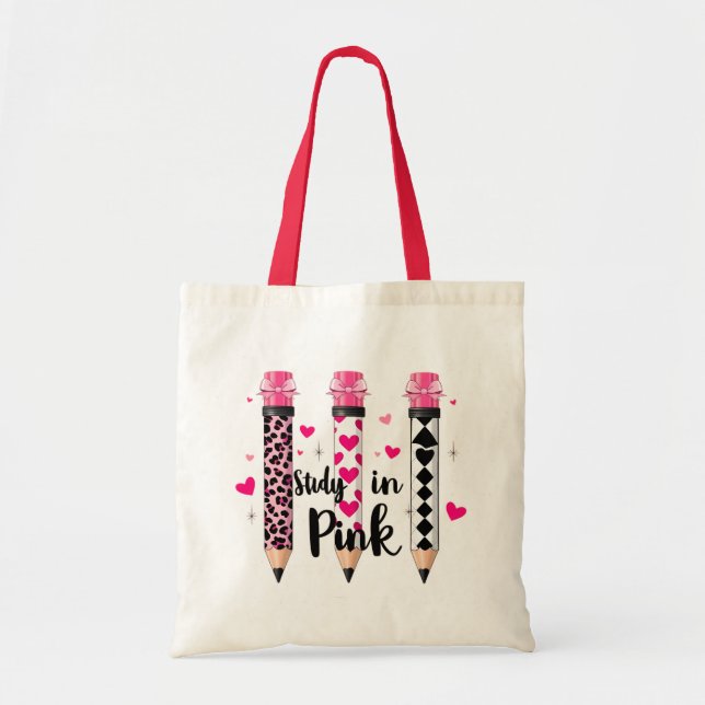 Cute Education Pencil Tote Bag (Front)