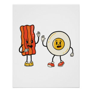 Cute Egg And Bacon Poster