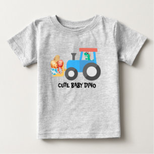 Cute egg dinosaur Construction Truck Birthday boy Baby T-Shirt
