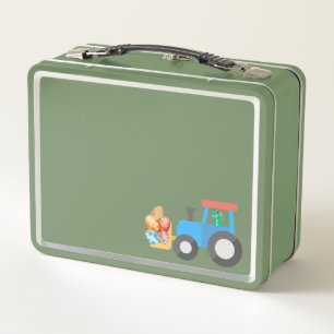 Cute Egg dinosaur Construction Truck boy B2S Metal Lunch Box
