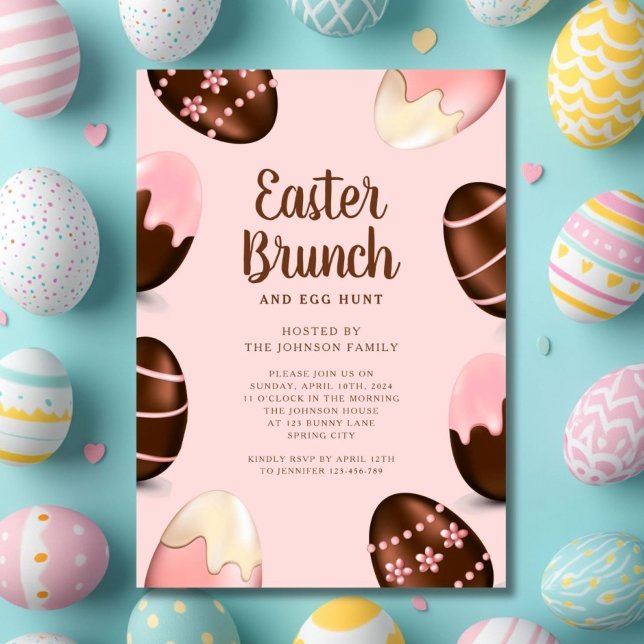 Cute Egg Hunt And Easter Brunch Invitation (Cute Egg Hunt And Easter Brunch Invitation)