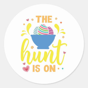 cute egg hunt Holiday Classic Round Sticker