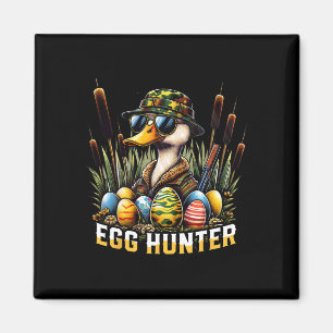 Cute Egg Hunter Duck With Ckward Cap Easter Day  Magnet