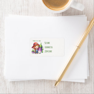 Cute egg plant vendors customisable label
