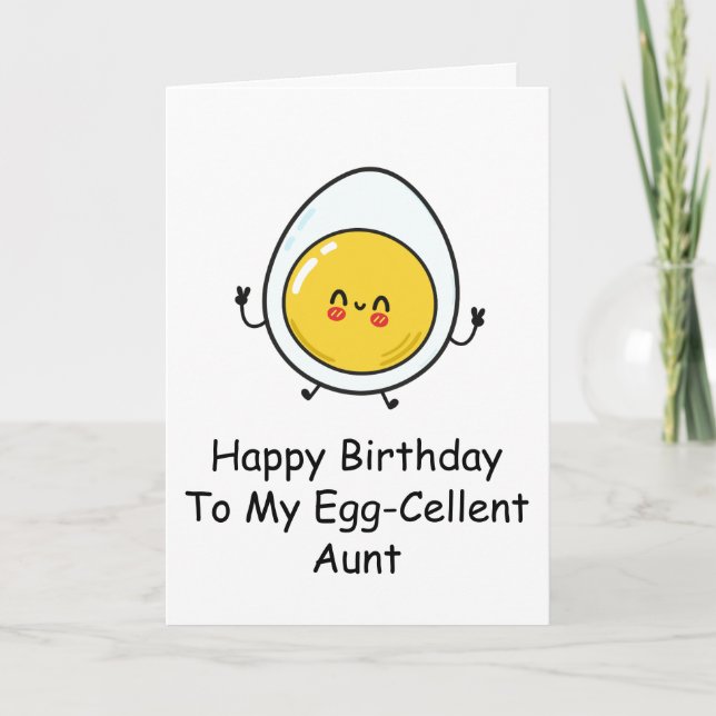 Cute egg puns funny aunt birthday cards (Front)