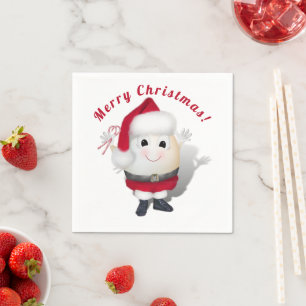 Cute Egg Santa - Eggstrordinary Christmas Napkin