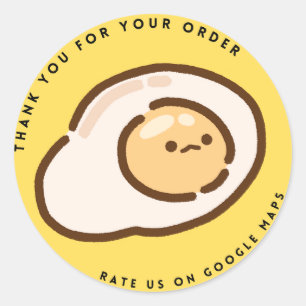 Cute Egg Yellow Rate Us on Google Thank You Classic Round Sticker