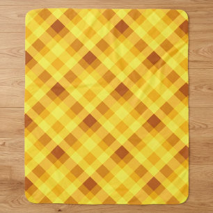 Cute Egg Yolk Yellow Plaid Medium Sherpa Blanket