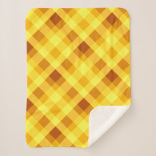 Cute Egg Yolk Yellow Plaid Small Sherpa Blanket