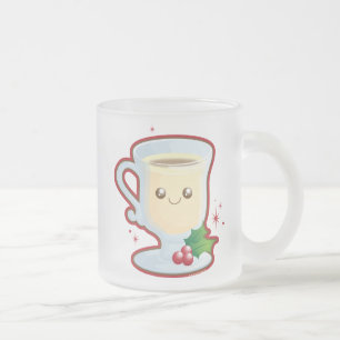 Cute Eggnog Frosted Glass Coffee Mug
