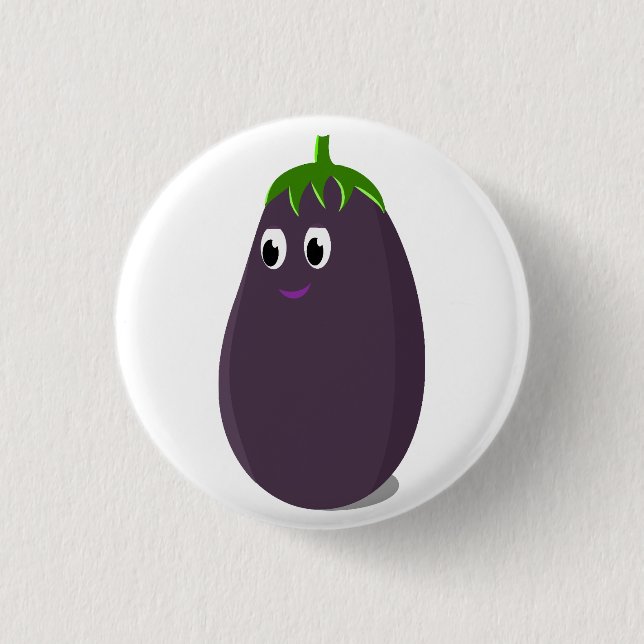 Cute Eggplant Print 3 Cm Round Badge (Front)