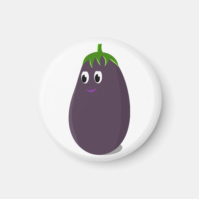 Cute Eggplant Print Magnet (Front)