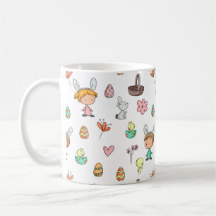 Cute Eggs Rabbit Kids Pattern Easter Coffee Mug