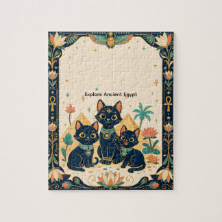 Cute Egyptian Cats & Pyramids Kids Puzzle | Ancien
