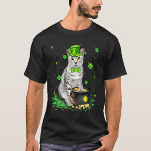 Cute Egyptian Mau Cat Lover St Patricks Day Shamro T-Shirt