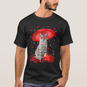Cute Egyptian Mau Dog Valentine Umbrella Heart Kit T-Shirt