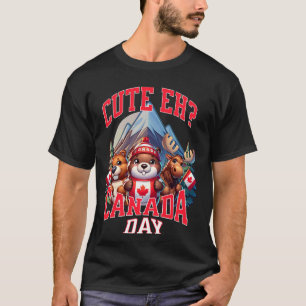Cute Eh Happy Canada day Flag for Boys girls Kids T-Shirt