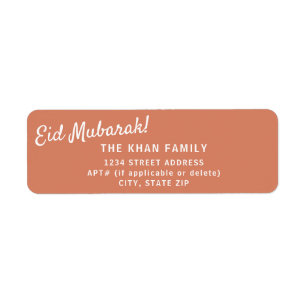 Cute Eid Mubarak Return Address Sticker Label