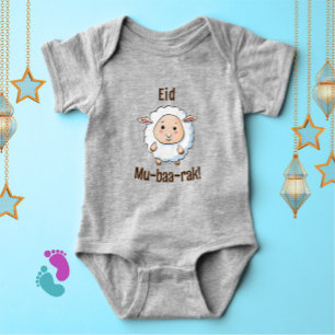 Cute "Eid Mubarak" Sheep Funny Baby Bodysuit