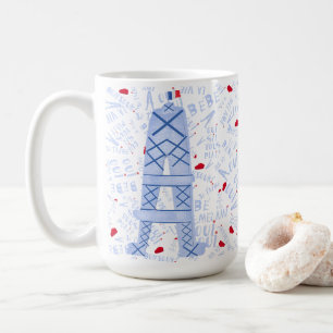 Cute Eiffel Tower French Oui Oui Bonjour   Coffee Mug