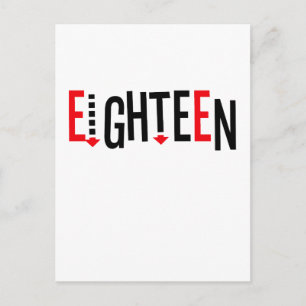 Cute, "Eighteen" design Postcard