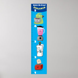 Cute electronics cartoon growth chart